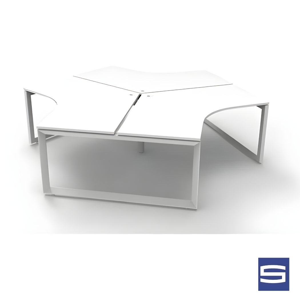 Venzo Workstation - 3 person Workstation - Image 2