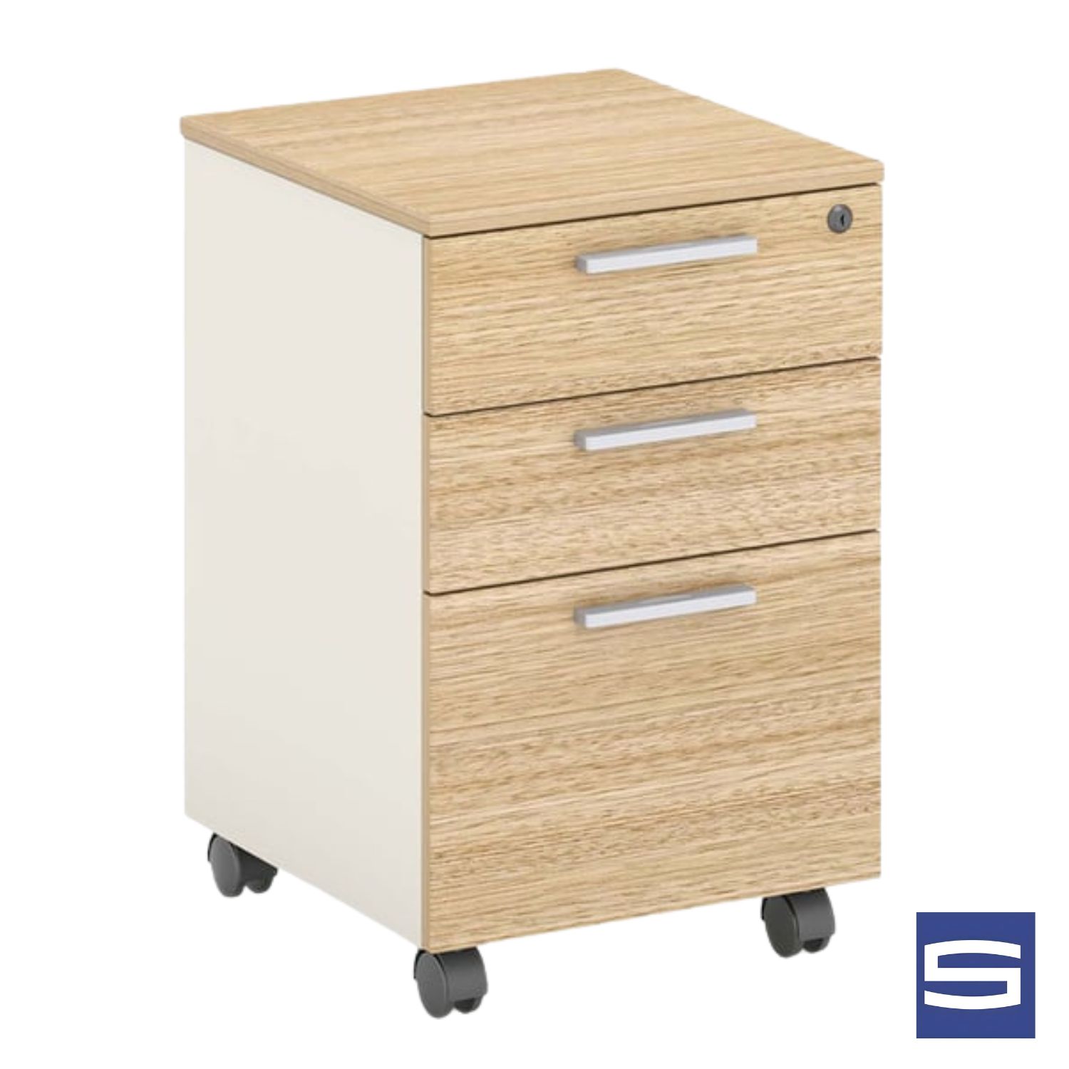 White and Oak Filing Cabinet - Image 3