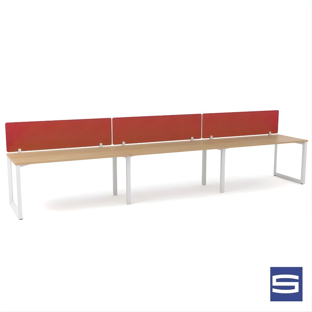 Vezo Workstation - 3-User Single-Sided Desk - Image 3