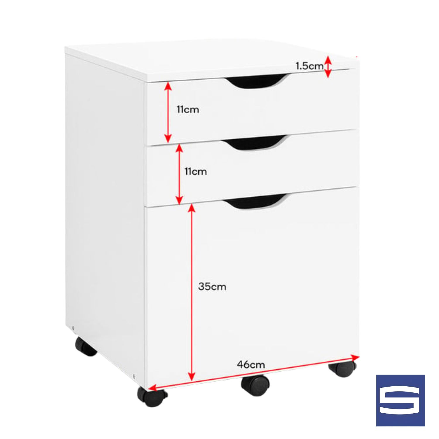 Olly Filing Cabinet - White - Image 4